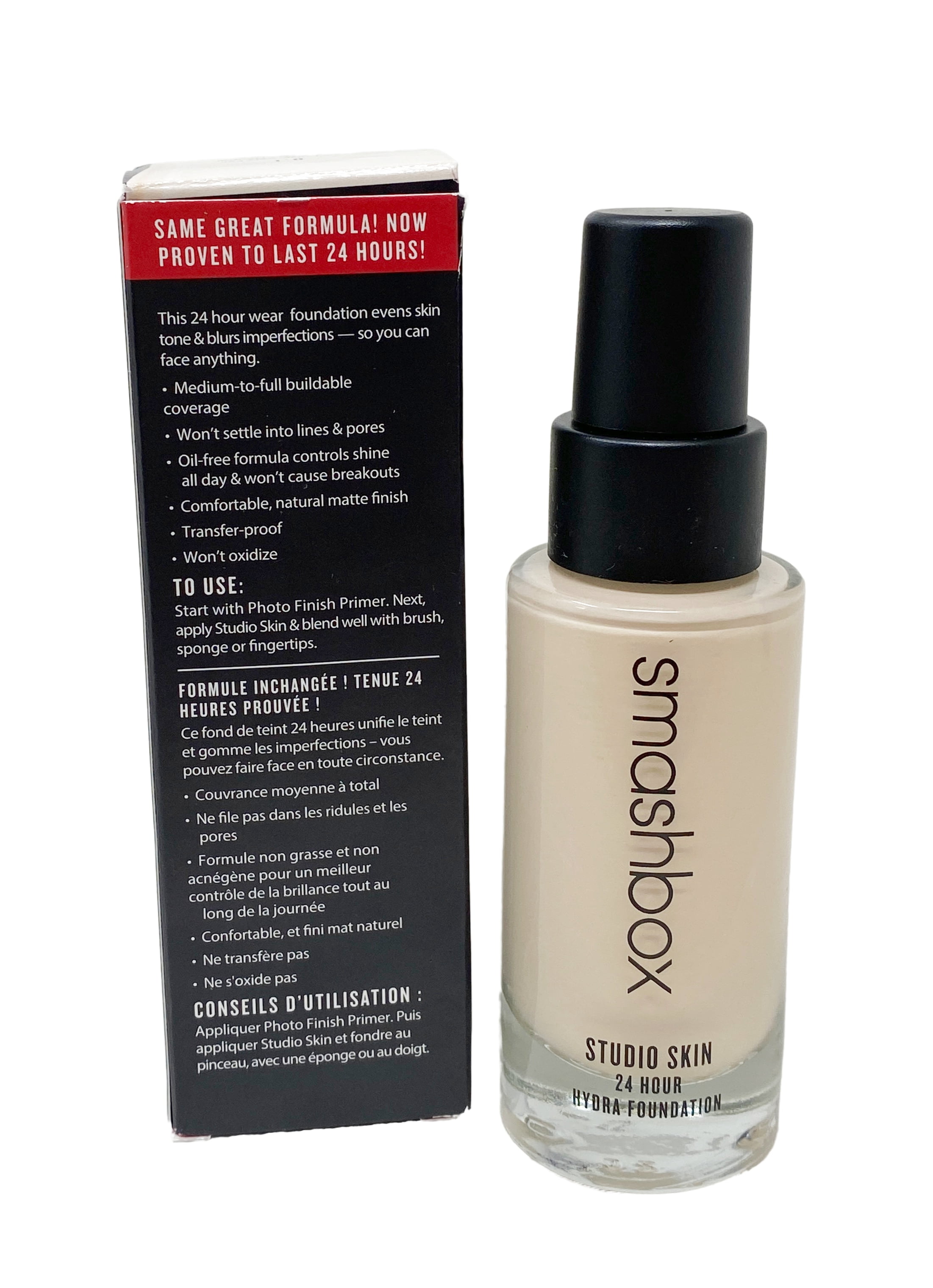 Smashbox Studio Skin 24 Hour Hydra Foundation  Oil free- 0.1 Very Fair Neutral (1 Fl Oz)
