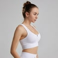 thumbnail image 2 of Women's Zip Front Closure Sports Bra High Impact - Seamless Wirefree Padded Racerback Workout Gym Yoga Bras, 2 of 4
