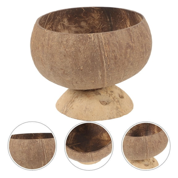 UPOUART Round Coconut Shell Serving Bowl Kitchen Use 1Pack