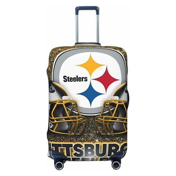 Pittsburgh Travel Luggage Cover, Football Team Themed Stretch Luggage Cover, Scratch-Resistant Travel Essential, Fits 19-31 Inch Luggage, Luggage Not Included