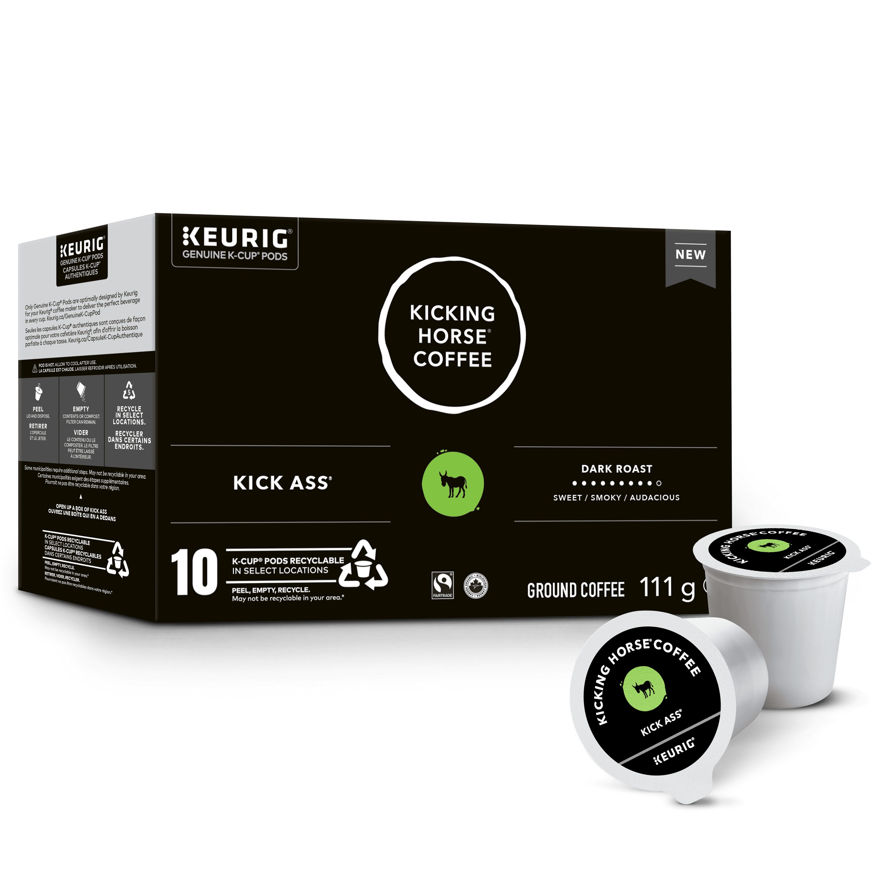 Kicking Horse Kick Ass, Dark Roast, K-Cup Coffee Pods, 10 Count, 10 Count