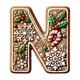 thumbnail image 2 of Seyotauo 26 Gingerbread Alphabet Letter Ornaments, Christmas A to Z Letters - Xmas Tree Hanging Ornaments for DIY Crafts, 2 of 4