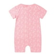 thumbnail image 4 of Utoimkio Newborn Summer Baby Boy Girl Rompers Zip-up Bodysuit One Piece Jumpsuit Short Sleeve Playsuit One Piece Outfit Clothes, 4 of 9