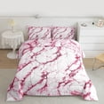 thumbnail image 2 of Castle Fairy Boys Girls Abstract Gradient Marble Full Size Comforter Sets 3-Piece,Stone Pattern Bedding Comforter Set,Pink White Lightweight Bedding Sets,Breathable Home Decor,Reversible, 2 of 8
