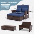 thumbnail image 2 of UDPATIO Wicker Patio Outdoor Daybed, Outdoor Chaise Lounger w/ 4-Level Adjustable Backrest, Storage Ottoman for Balcony, Garden, Poolside (Blue), 2 of 7