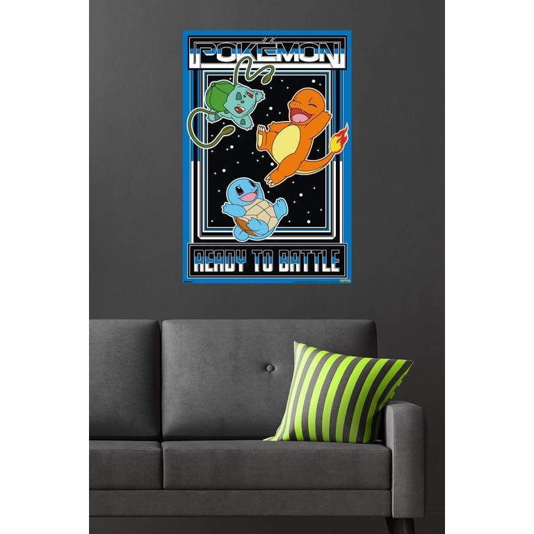 Pokémon - Kanto Starters Ready to Battle Wall Poster, 22.375