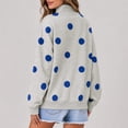 thumbnail image 4 of Womens Polka Dot Sweatshirts Long Sleeve Pullover Crewneck Tops Oversized Drop Shoulder Y2k Fall Fashion Outfits Gray 2XL, 4 of 5