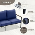 thumbnail image 5 of EAGLE PEAK Sunset Dune 3-Seat Wicker Patio Sofa with Cushions,Blue, 5 of 10