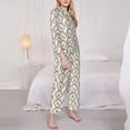 thumbnail image 3 of Balery Retro Bunny Conjunto de Pijama con Estampado para Mujer, Conjunto de Dos Piezas con Manga Larga, Ropa de Dormir Suave con Bolsillos, Pijamas Cómodos-Large, 3 of 7