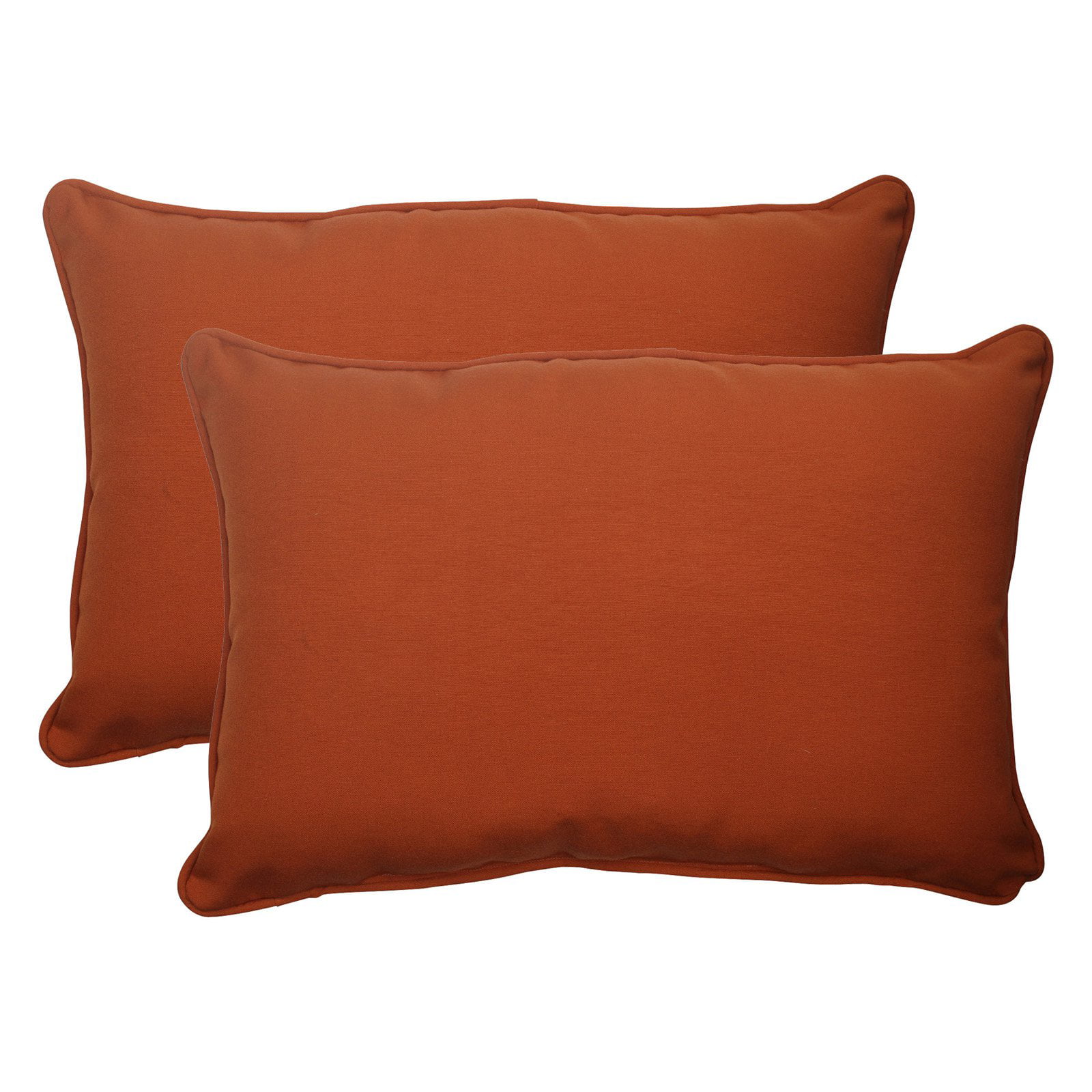 Taupe Pillow Perfect Indoor/Outdoor Forsyth Corded Rectangular Throw Pillow Set of 2
