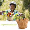 thumbnail image 1 of Cesta de bicicleta para niños, portador tejido de mimbre, bolsas delanteras para ciclismo, almacenamiento de alforjas, 1 of 2