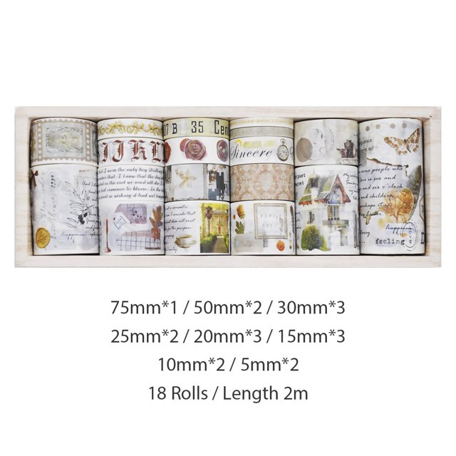 Journamm 18 Rollos Washi Cintas Set Scrapbooking Arte Collage Álbum De Fotos Decoración Diario Basura Papelería Creativa