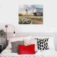 thumbnail image 5 of Shiartex Pictures of Barns Prints Wall Canvas Old Rustic Bedroom Windmill Wall Decor Farmhouse Barn Pictures wall Art Blue sky and White Floral Retro Paintings 20x16in, 5 of 6