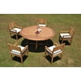 thumbnail image 4 of Grade-A Teak Dining Set: 5 Seater 6 Pc: 72" Round Table And 5 Veranda Arm Chairs Outdoor Patio WholesaleTeak #WMVRp, 4 of 4