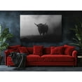 thumbnail image 2 of Black and White Highland Cow Canvas Wall Art - High-Quality Rustic Print - Handcrafted Farmhouse Decor - Modern Wall Art - Gift for Home or Office, 2 of 7