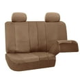 thumbnail image 5 of FH Group Faux Leather Airbag Compatible and Split Bench Car Seat Covers, Full Set, Tan, 5 of 6