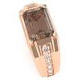 thumbnail image 3 of Men's Smoky Quartz Diamond Channel Ring In Solid 14k Rose Gold, 3 of 6
