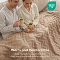 thumbnail image 5 of MARNUR Extra Large Throw Blanket 50"x 70", Soft Lightweight Jacquard 340GSM Sherpa Fleece Blanket, Cozy Throw Blanket for Couch, Office, Car, Travel, Light Brown, 5 of 11