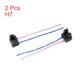 thumbnail image 2 of 2pcs Vehículo 12V H7 Portalámparas Bombilla LED Faro Antiniebla Coche 2 Cables Conector Negro Unique Bargains Enchufe de luz de coche, 2 of 2