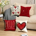 thumbnail image 4 of RBCKVXZ Valentines Pillow Covers 18x18 Inch Heart Valentines Day Decor Throw Pillow Covers Valentines I Love U Cushion Cases Decoration for Holiday Wedding Home Sofa Couch, 4 of 4