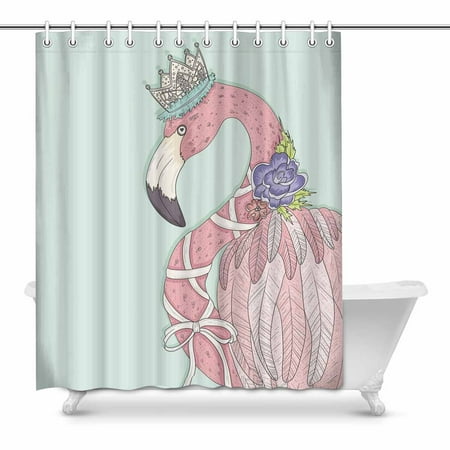 Mkhert Cute Girly Flamingo With Flower Crown And Ribbon Decor
