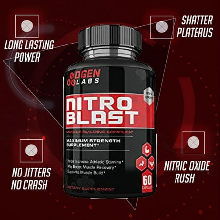 Ogen Labs- Nitro Blast- Maximum Strength Nitric Oxide Booster- Increase Stamina, Recovery and Muscle
