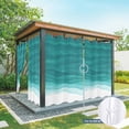 thumbnail image 6 of Outdoor Curtains for Patio Waterproof, Ombre Turquoise Waves Outdoor Privacy Panels Grommet, Abstract Art Gradient Modern Blackout Outside Curtains for Porch/Cabana/Pergola/Gazebo 54"x108", 2 Panels, 6 of 8