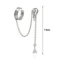 thumbnail image 5 of Yesbay 1 Pair Ear Cuffs Personality Long Chian Without Piercing Inlaid Rhinestone Long Tassel Clip Earrings Jewelry Accessory, 5 of 7