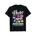 thumbnail image 1 of Men's Funny Rock Collector T-Shirt - "Rocks Are Like Potato Chips" Design, 100% Cotton, Short Sleeve, Round Neck, Vibrant Mineral Print, Casual & Comfortable Fit, Sizes S to 3XL, 1 of 6