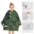 thumbnail image 6 of Gray Green Camo Textured Pattern Blanket Hoodies for Kids 6-13YR Oversize Wearable Blanket Hoodies for Boys Girls Teens, 6 of 7