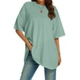thumbnail image 2 of HXWCHs Classic Women's Fitted Crew Neck Tee Basic Summer Short Sleeve top S Green, 2 of 4