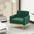 thumbnail image 4 of Costway Modern Velvet Accent Chair with Button Tufted Back Golden Metal Legs & Foot Pads Green, 4 of 8