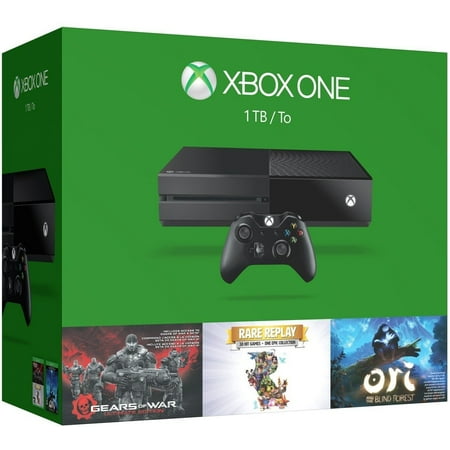 Xbox One 1TB Console - 3 Games Bundle (Gears of War: Ultimate Edition + Rare Replay + Ori and the Blind Forest)