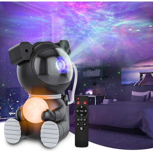 Proyector de luz de astronauta, proyector de galaxia para dormitorio, proyector de estrellas con lámpara de luna, luz nocturna LED de nebulosa para niños, decoración de habitación, fiesta, regalo