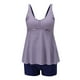 thumbnail image 4 of Trajes de baño tankini para mujer Trajes de baño de dos piezas con espalda de tiras y estampado conservador para mujer Traje de baño de dos piezas para mujer, 4 of 5