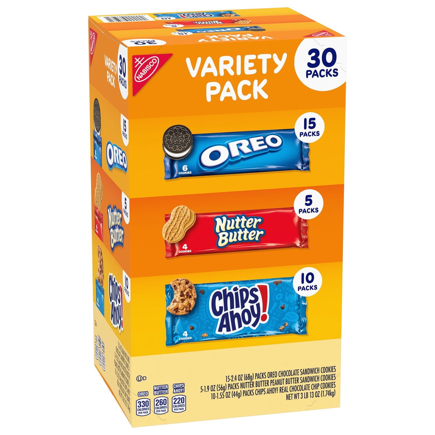Nabisco Cookie Variety Pack, 30 Count With White Bowl By OMA
