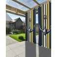 thumbnail image 3 of nqOlkjepod Outdoor Curtains for Patio Waterproof, Nautical Anchor Outdoor Privacy Panels Grommet, Navy Blue Yellow Striped Farmhouse Ombre Blackout Outside Curtains for Porch/Cabana 54"x84", 1 Panel, 3 of 8