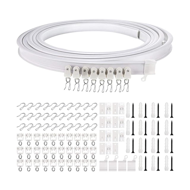 jifeng Ceiling Curtain Track Set Bendable Room Divider for Bedroom Backdrops Garage