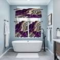 thumbnail image 3 of Purple Marble Kitchen Curtains Sets for Windows 24 Inch Length, Grey Gold Texture Vintage Farmhouse Art Rod Pocket Window Treatments Tier Curtains and Valances Set for Bedroom/Bathroom, 3 of 8