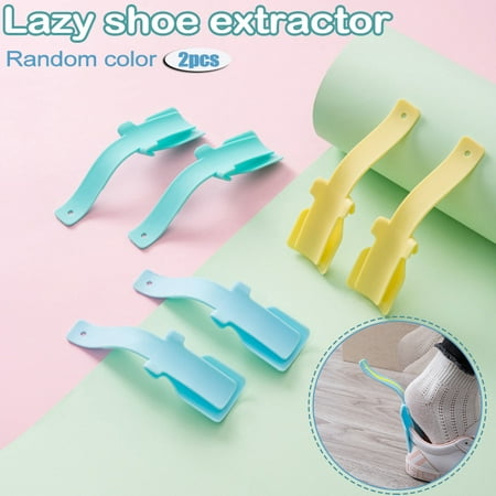 

2pcs Easy Wear Shoe Helpers Unisex Shoe Horn Easy on and off Shoe Lifting Helpers Random Color 2pcs