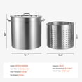 thumbnail image 6 of VEVOR Stainless Steel Stockpot, 100 Quart Large Cooking Pots, Cookware Sauce Pot with Basket, Lid, and Handle, Heavy Duty Commercial Grade Stock Pot, Sanding Treatment, for Large Groups Events Silver, 6 of 8