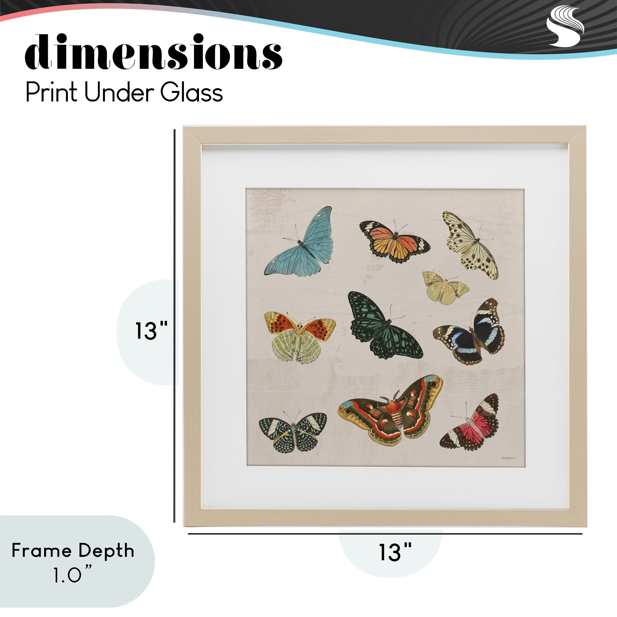Stupell Industries Vintage Butterfly Flight Birch Framed Print Under Glass, design by Dan Meneely
