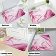 thumbnail image 6 of Pink Marble Bathroom Runner Rug Mat, Modern Abstract Bathroom Shower Floor Mat Washable, Modern Bath Mats for Bathroom Non Slip, Absorbent Carpet Floor Mats for Bathroom Decor, 20" x 32", 6 of 6