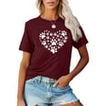 thumbnail image 2 of Ichuanyi Womens Tops Summer Women's Casual Round-Neck Printed T-Shirt Loose Short Sleeve Tops Blouse, 2 of 5
