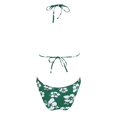 thumbnail image 2 of Wamejoo Women Two Piece Swimsuit Bathing Suits Floral Tropical High Waisted Beachwear Board Shorts Halter Tops (Green, S), 2 of 9