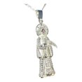 thumbnail image 4 of JOYARIS Medalla Santa Muerte Con Zirconias En Plata 925 + Cadena DM-0000229, 4 of 4