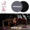 thumbnail image 3 of Ingenious Sport Core Sliders for Working Out - Pack of 2 Compact, Dual Sided Gliding Discs for Full Body Workout on Carpet or Hardwood Floor - Fitness & Home Exercise Equipment, Grey, 3 of 8