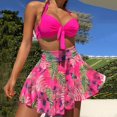 thumbnail image 2 of Gibobby Conjunto de traje de baño de bikini Conjunto de bikini de mujer Impreso Conjunto de bikini de piezas de ropa de playa Traje de baño sexy caliente(Rosa caliente,CH), 2 of 5