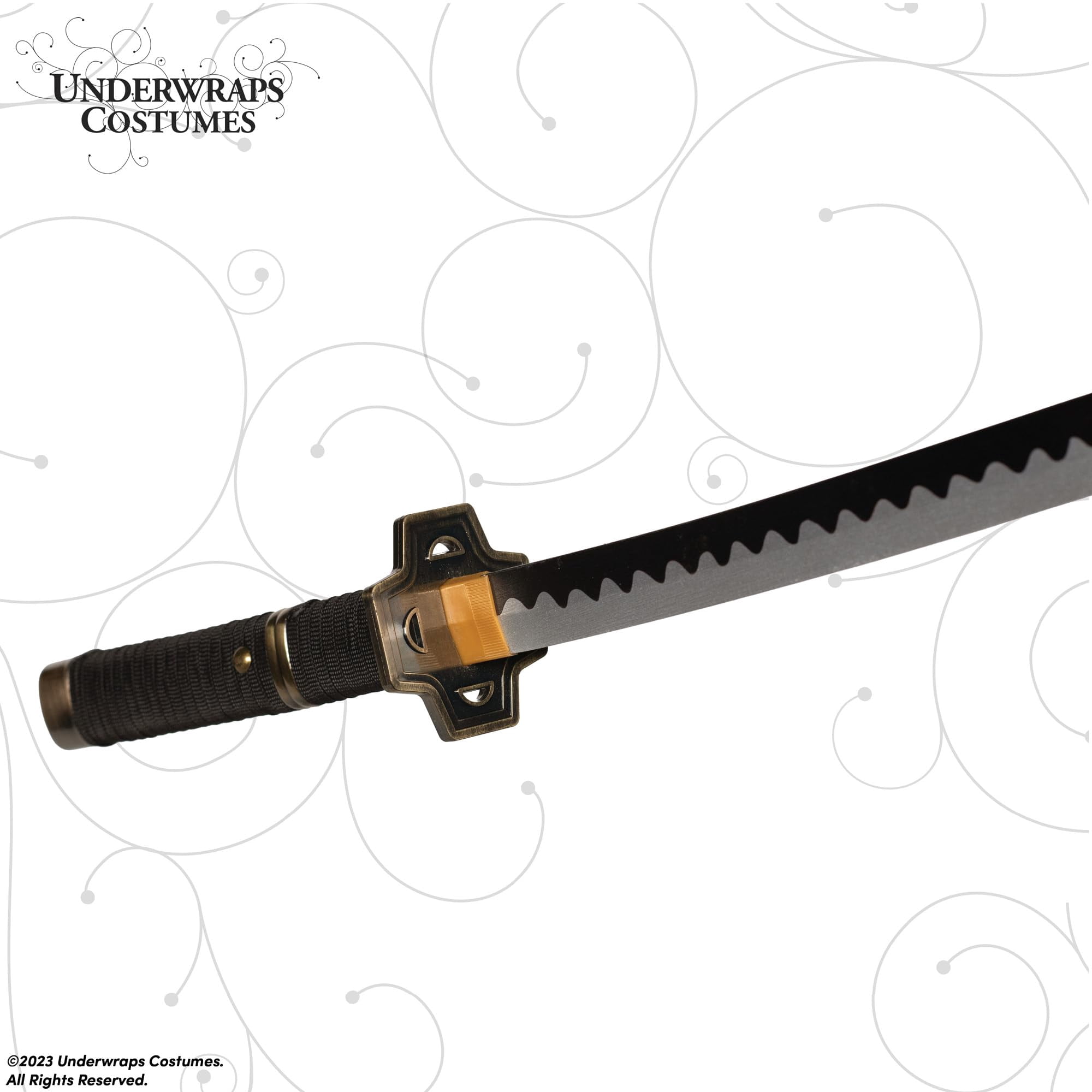 UNDERWRAPS Realistic Black Faux Ninja Katana - Ninja Weapons for Adults, Halloween Accessories, Faux Cosplay Weapons, Ninja Toys, Prop Black Katana (40.5”)