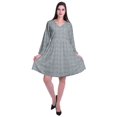thumbnail image 2 of Moomaya Robe Courte Évasée Imprimée de Designer, Manches Longues, Tunique en Velours, Robes pour Femmes, 2 of 6